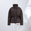 Thick Women's Cotton Coat High Collar Full Sleeve Zipper Elastic Lace Up Loose Warm Female Coats Autumn Winter Lady Jacket