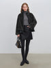 Winter Women's Petite Stand Collar Faux Fur Shearling Short Jacket Plush Teddy Zip Up Cozy Fleece Cropped Coat