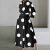 Women Elegant Shirt Dress Spring Autumn Long Sleeve Solid Color Print Maxi Dresses Casual Office Lady Dress Vestidos