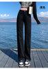 Autumn Spring Jeans Women Denim Pants Vintage Straight Trousers Female White Black Solid Loose Casual Wide Leg Pants
