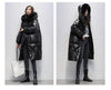 Oversized Womens Down Cotton Jacket Winter Warm Jackets Coat Long Hooded Fur Collar Parka Overcoat Female Cold Jackets Black