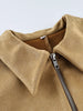 Vintage Waist Cinching Women Short Coat Long Sleeve Zipper Crop Lapel Coats Lady Daily Commute Street Outerwear