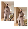 Dual Purpose Collar Wool Coat Horn Button Women 100% Wool Overcoat Double-Layers Autumn Winter Long Jacket Thick Trench Coat #23