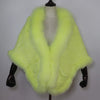 Women 100% Real Rabbit Fur Shawl Scarf With Fox Fur Collar Winter Warm Knitted Rabbit Fur Poncho Girls Party Accessories