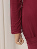 Elegant Vintage Spliced Ribbon Dresses for Women Turtleneck Long Sleeve Irregular Folds Evening Maxi Dress Female