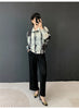 Spring Pleated Women's Lightweight Jacket Lapel Single Breasted Jacket Niche Chic Print Casual Top 2DB6159