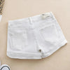 White Denim Shorts Women Low waisted Korean version Slim Elastic Skinny Buttocks Wrapped Sexy Short pants Female