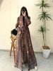 Pleated Print Foldable Collar Women's Long Sleeve Trench Coat Winter Original Design Cardigan Coat