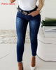 Pencil Pants High Waist Stretchy Skinny Jeans Denim Trousers Women