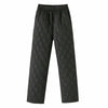 Women Winter Warm Down Cotton Pants Padded Quilted Trousers Elastic Waist Casual Trousers