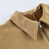 Vintage Waist Cinching Women Short Coat Long Sleeve Zipper Crop Lapel Coats Lady Daily Commute Street Outerwear