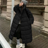 Winter Long Parkas Coat for Women Korean Oversized Stand Collar Cotton-Padded Jacket Windproof Warm Thick Parkas Outerwear