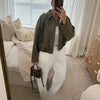 Fall Winter Women's Bomber Jacket Lapel Long Sleeve Zipper Suede Jacket Women High Street Jackets Coats Outerwears