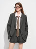 Women's Spring Suit: Gray Single-Breasted Blazer and Casual Pants for Work Commute All-match