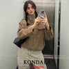Chic Suede Women Bomber Jacket Women Long Sleeve Pockets Straight Loose Coat Fall Winter Streetwear Outwear