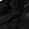 Elegant Faux Fur Thicken Jackets Women's Long Sleeves Pockets Patchwork Belts Hoodie Coat Winter Chic Warm Outerwear