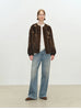Winter Elegant Thick Warm Soft Brown Short Faux Mink Fur Coat Women Beading Loose Stylish Chic Fluffy Jacket