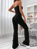 Women's Corseted Jumpsuit Simple solid colour Slim models Hip lifting design Single Piece Flared Pants