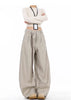 High Waist Women Suit Pants Straight Office Ladies Korean Trousers Casual Button Loose Female Black Pants