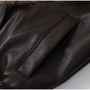 Ladies Winter Retro Fur Collar Leather Jacket V‑Neck Full Lapel Long Sleeve Double Breasted Urban Warm Casual Outer
