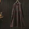 Japanese Vintage Mori Girl Floral Printed Knitted Sweater Pullover Dress Women Autumn O-Neck Long Sleeve Casual Loose Dresses