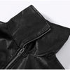 Broad Shoulders Lace up Leather Jacket Lady Zipper Solid Color Long Sleeve Loose Casual Coats Street Women's Jackets