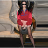 Color Block Cropped Anorak Jacket Women Stand Collar Half Zip Kangaroo Pocket Long Sleeve Jackets Autumn Casual Chic Coat
