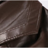 Solid PU Leather Jacket Women Turn-down Collar Zipper Front Puffy Sleeves Stylish Coat Spring Casual Lady Outerwear