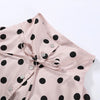 Pink Polka Dot Jacket For Women Casual Stand Collar Long Sleeve Button Loose Coat Lady Spring Chic Street Outerwear