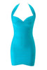 Women Halter V‑Neck Bandage Mini Dress Back Zipper Bodycon Wrap Short Pencil Dresses Evening Club Party Night Out Outfit
