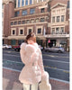 Chic Women's Cotton Padded Jackt with Large Fur Collar Waist-Cinching Mid-Length Parkas Korean Warm Commute Outerwear