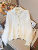 Women Fur Faux Knitted Cardigan Sweater Jacket Korean Style Womens Sweaters Autumn Women's Clothes Knitwear V Neck Knit
