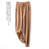 Women 100% Wool Pants Autumn and Winter Soft Comfortable High-Waist Knitted Thicken Pants Female Thin pants Casual Trousers