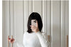 Women Transparent Sexy See Through Mini Dress Korean Outdoor Expose White Sheer Slim Fit Above Knee Longsleeve Crop Skirts