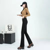 Winter Female Thin Snow Warm Plush Jeans Lady Chic Fleece Flared Pants Girls Korean High Waist Straight Leg Denim Trousers