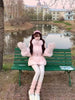 Chic Women's Cotton Padded Jackt with Large Fur Collar Waist-Cinching Mid-Length Parkas Korean Warm Commute Outerwear