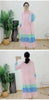 Striped Contrast Color Pleated Dress Women Lapel Flare Sleeves Single Breasted Loose Long Dresses Spring 2AA4365