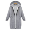 Women's Autumn Winter ThickenHoodies Parkas Loose Hooded Jackets Zipper Pocket Maxi Size Sweatshirt Sports Dresses Outwear