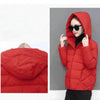 Winter Women's Cold Coat Parkas Hooded Padded Jacket Cropped Jacket Plus Size Long Sleeve Top Korean