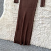 Vestidos Para Mujer Solid Half High Collar Autumn Winter Solid Woman Dresses Korean Sweater Elegant Long Dress