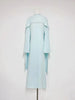 High Neck Cape Sleeve Slim-Fit Maxi Dress Pearl Trim Solid Color Floor Length Modest Abaya Style Formal Occasion Women