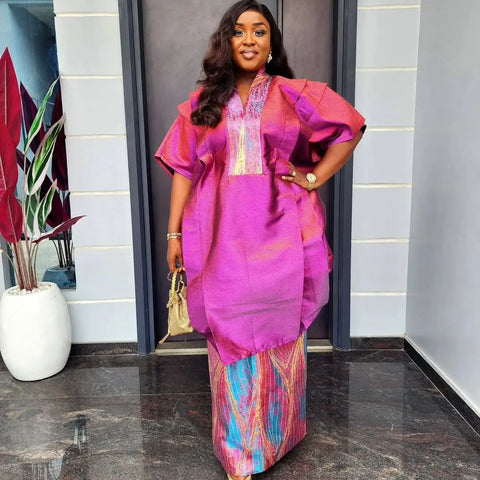 African Clothes for Women 2 Pcs Sets Tops And Skirts Suits Dashiki Ankara Outfits Gown Plus Size Wedding Party Dresses