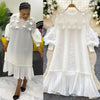 African Women's Pleated Dress Stereo Flower Loose Large Size Stretchy Temperament Long Dress Middle East Wrinkle-Free