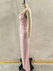 Elegant Satin Corset Long Dresses Women's One Shoulder Maxi Dress Evening Party Wedding Guest Blue Pink Prom Graduation Brown
