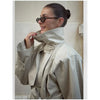 Stand Collar Short Trench Coat Women Solid Double-breasted Belt Jacket Autumn Lady Commuting Casual Outwear