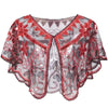 1920s Sequin Flapper Shawl Vintage Thin Breathable Shiny Cape Elegant Style Outside Short Cloak For Women Banquet