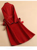 Female Autumn Winter Solid Color Korean Slim Thin Woolen Coat Women Mid-length Woolen Quilted Velvet Thickened Coat