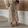 Loose Fit Lace Pants Women's Elastic High Waist Lounge Trousers Spring Lady Bohemian Casual Bottoms