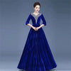 Middle-Aged Mother Golden Velvet Dress Women Autumn Party Dresses Lady V-Neck Temperament Long Dress Female Vestido