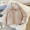 Down Cotton Jacket Women's Short Lamb Wool Loose Cotton Jacket Winter Korean Version Thick Bread Jacket Lemon Yellow